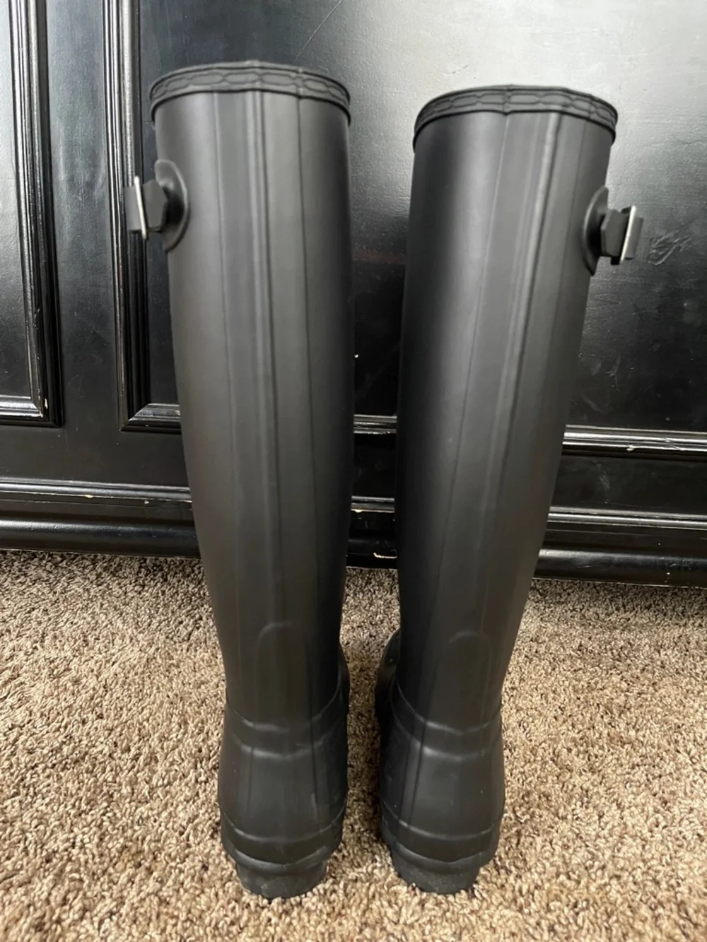Hunter Original Black Matte Tall Boots 8 - Picture 4 of 12